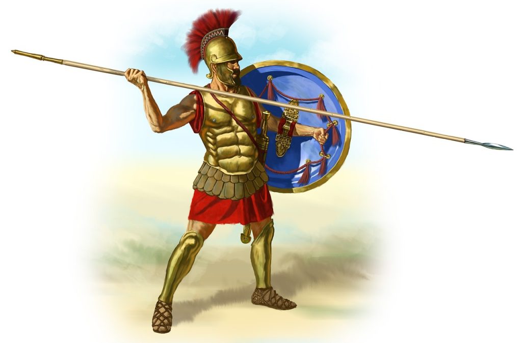 griechischer Hoplite in voller Montur während der Perserkriege